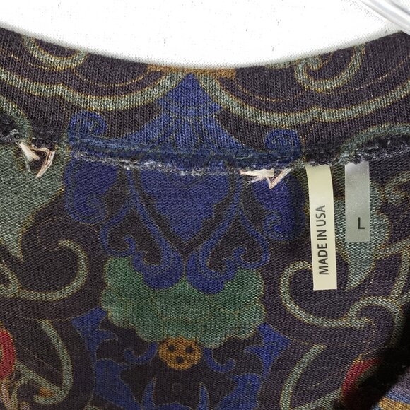 Soft Surroundings Poppy Field Tunic Top Sweater Paisley Floral Fairy size L Boho - Picture 4 of 12